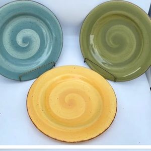 Hausenware Swirl Multi-Colour Dinner Plates 11 3/4" Collection, Set of 5.
